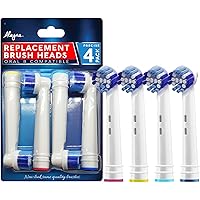 Replacement Brush Heads Compatible with OralB Braun- Pack of 4 Professional Electric Toothbrush Heads- Precision Refills for Oral-b 7000, Clean, Oral B Pro 1000, 9600, 500, 3000, 8000, Vitality Plus!
