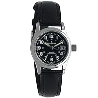 Peugeot Women's Sport Calendar Watch for Nurses - Easy Reader Nurses Watch with Luminous Hands, Water Resistant with Black Dial and Leather Strap