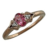 Pink Spinel Oval Shape Natural Non-Treated Gemstone 14K Rose Gold Ring Engagement Jewelry for Women & Men