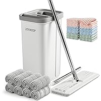 JOYMOOP Hands-Free Mop and Bucket with Wringer Set with Microfiber Cleaning Cloth, Househould Cleaning Tool of Floor Mop and Kitchen Towels