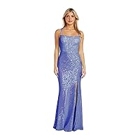 Juniors Long Stretch Iridescent Prom Gown