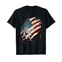 Fourth of July Baseball American Flag Men Women USA Vintage T-Shirt
