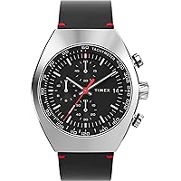 Timex Men's Legacy Tonneau 42mm Watch - Black Strap Black Dial Stainless Steel Case