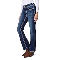 WallFlower Women's Luscious Curvy Bootcut Mid-Rise Bling Insta Stretch Juniors Jeans (Standard and Plus)