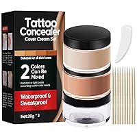 Tattoo Cover Up, Tattoo Cover Up Makeup Waterproof, Waterproof Tattoo Concealer, Professional Waterproof Skin Concealer Set to Cover Tattoo/Scar/Acne/Birthmarks for Men and Women