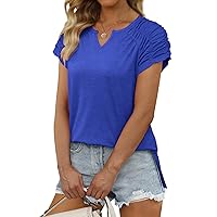 XIEERDUO Womens Summer Tops Casual V Neck T Shirts Short Sleeve Shirts Loose Fit Flowy
