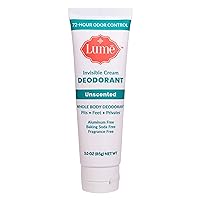 Lume Natural Deodorant - Underarms and Private Parts - Aluminum Free, Baking Soda Free, Hypoallergenic, and Safe For Sensitive Skin - 3oz Tube (Unscented)