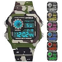 Square Watches Mens Fashion Camo Military Digital Watches Waterproof Stopwatch Outdoor Watch