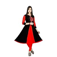 Women Long Dress Embroidered Casual Tunic Ethnic Party Wear Maxi Dress Frock Suit Red Color
