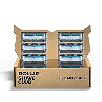 Dollar Shave Club 8 Count 6 Blade Razor Refills with Built-in Trimmer - Not Compatible with Heritage/Executive Razors