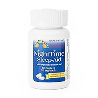 GeriCare Nighttime Diphenhydramine HCl 25 mg, Sleep-Aid Caplets, 72 Count (Pack of 1)