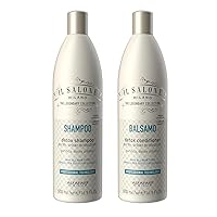 Il Salone Milano Detox Shampoo (16.9 oz) and Conditioner (16.9) for All Hair Types - Scalp Cleanser with Charcoal Powder to Detox - Restores Broken Bonds & Adds Softness - Professional Haircare