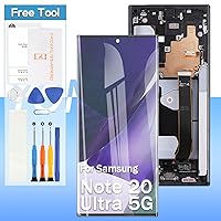 OLED Screen Replacement for Samsung Galaxy Note20 Ultra 4G/5G SM-N985 SM-N986 6.9“ LCD Display Touch Digitizer Glass Assembly - Black with Frame - Tools