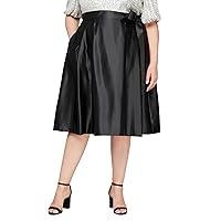 Alex Evenings Women's Tea Length Dress Skirt with Pockets (Plus Size)