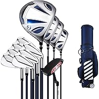 New Golf Sets Men's Golf Club Complete Set 13 Pieces - Beginner Golf Full Set Stainless Steel Irons Pole - Carbon Shaft Pack of 12 with Cart Bag