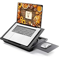 LORYERGO Lap Desk - Lap Desk for Laptop w/ Mouse Pad, Computer Lap Desk w/ Dual Cushions, Laptop Stand for Car 6 Adjustable Angles, Fits Up to 15.6
