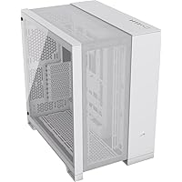 CORSAIR 6500D AIRFLOW Mid-Tower ATX Dual Chamber PC Case – Tempered Glass – Reverse Connection Motherboard Compatible – No Fans Included – White