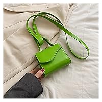 Solid Color Messenger Bag Women Fashion All-Match Women's Small Shoulder Bag Mini Wallet Handbag (Color : Green, Size : One Size)