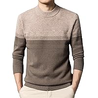 Winter Crew Neck Wool Sweater Men's Business Casual Bottoming Wool Knitted Sweater