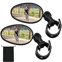New Pair 2 Bicycle Cycling Handlebar Rear View Rearview Mirror Rectangle Back 