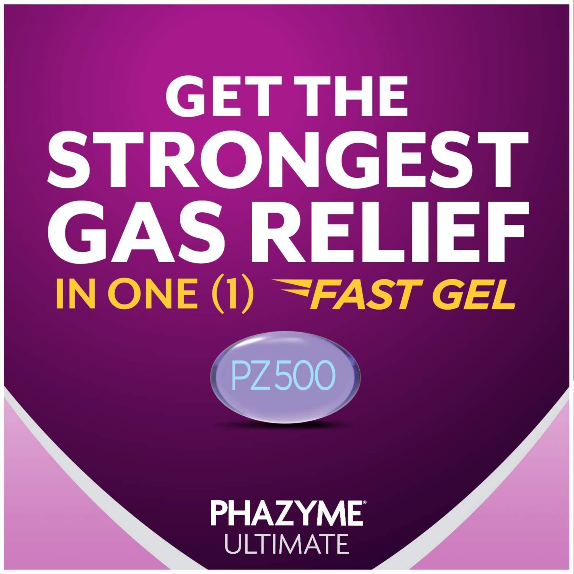 Phazyme Ultimate Gas Bloating Relief Works in Minutes 500 mg Simethicone Fast Gels, 20 Count