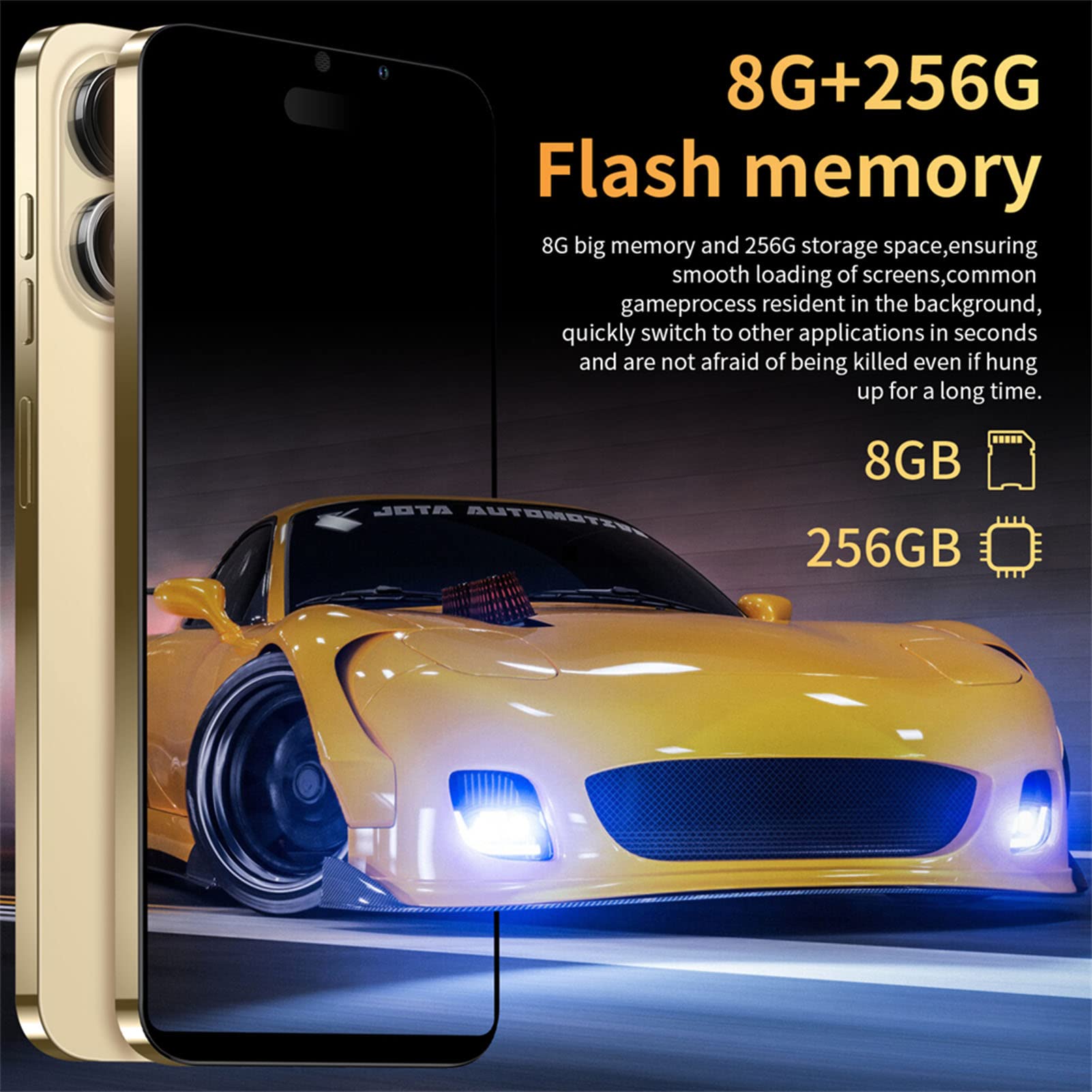 6.1 Inch Unlocked Cellphone for Android 11-1440x3040 HD Touchscreen, 2G 5G WiFi Dual Band Smartphone, 10 Core Processor, 4GB RAM 64GB ROM, 7000mAh Ultra Long Standby, 8MP+16MP