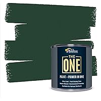 THE ONE Paint & Primer: Most Durable All-in-One Furniture Paint, Cabinet Paint, Front Door Paint, Wall Paint, Bathroom, Kitchen - Fast Drying Craft Paint Interior/Exterior (Green, Satin, 8.5oz)