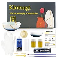 Deuvuo Kintsugi Repair Kit Gold, 21 Pcs Kintsugi Kit to Revive Your Broken  Ceramic Pottery Glass Mug Bowl Wood Keepsakes with Ease - Embrace