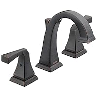 Delta Faucet Dryden Widespread Bathroom Faucet, Bathroom Faucet 3 Hole, Oil Rubbed Bronze Bathroom Sink Faucet, Metal Drain Assembly, Venetian Bronze 3551-RBMPU-DST