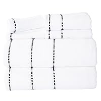 6PC Towel Set - Cotton Bathroom Accessories with 2 Bath Towels, 2 Hand Towels, and 2 Wash Cloths - Quick Dry Towels by Lavish Home (White)
