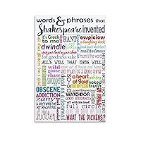 Inspirational Poster Shakespeare Words And Phrases Canvas Printed Poster Wall Decorative Art Posters Canvas Painting Wall Art Poster for Bedroom Living Room Decor 08x12inch(20x30cm) Unframe-style