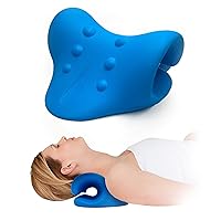 Neck Cloud Pillow - Neck Stretcher Comfort and Pain Relief Through Cervical Decompression - Relaxes Neck - Ultra Soft Natural Curve Restorer Made from Quality Plush Material – Blue