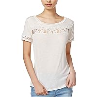 Womens Lace Trim Basic T-Shirt