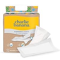 Charlie Banana Absorbent Disposable Inserts for Cloth Diapers, Hybrid Cloth Diaper System, 32 Count Pack