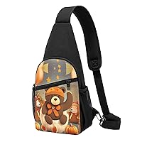 Deer Head Printing Crossbody Chest Bag, Casual Backpack, Small Satchel, Multi-Functional Travel Hiking Backpacks