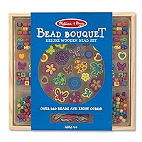Melissa & Doug Wooden Deluxe Bead Accessory Creation Set & 1 Scratch Art Mini-Pad Bundle (04169)