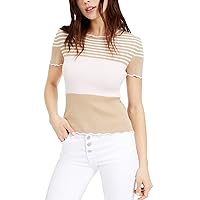 Womens Striped Ribbed Top