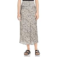 Free People Women's Normani Bias Printed Skirt, Grey Combo, 2