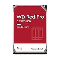 Western Digital 4TB WD Red Pro NAS Internal Hard Drive HDD - 7200 RPM, SATA 6 Gb/s, CMR, 256 MB Cache, 3.5