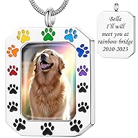 Fanery sue Personalized Ash Necklace for Dog Custom Photo&Text Pet/Dog Urn Necklace