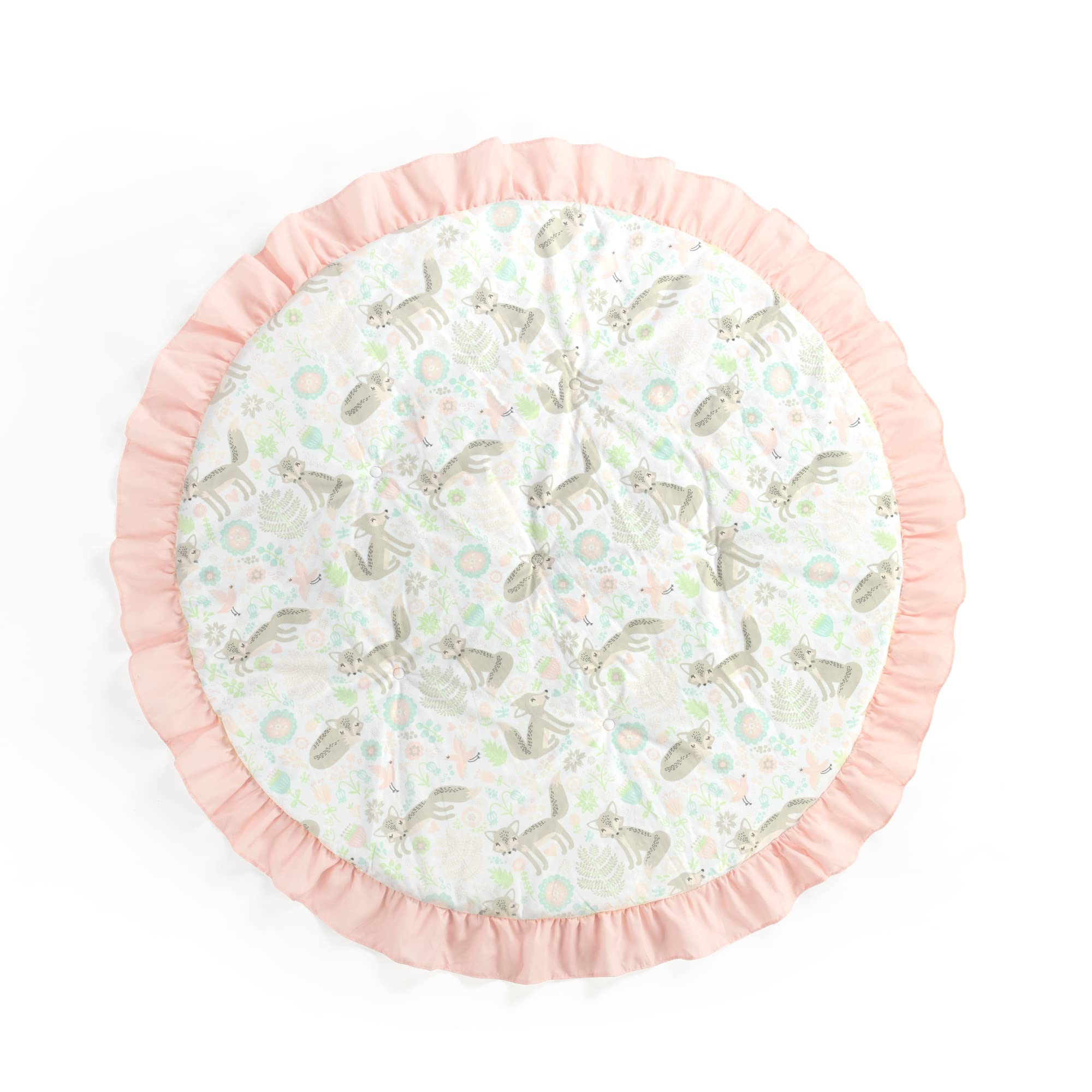 Lush Decor Pixie Fox Baby Round Ruffle Play Mat, 35