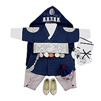 Korean Hanbok Boy Baby Traditional Kings Design Clothing Set Navy 100th days to 8 ages ddb001