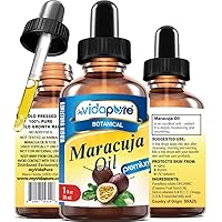 MARACUJA OIL Passion Fruit WILD GROWTH. 100% PURE 1 Fl.oz.- 30 ml. For Skin, Face, Hair, Lip and Nail Care.