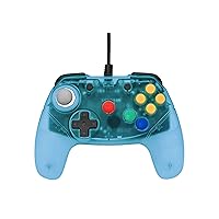 Retro Fighters Next Gen N64 Controller Brawler64 Gamepad Transparent Colors - Blue - Nintendo 64