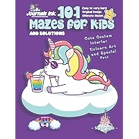 101 Mazes For Kids: SUPER KIDZ Book. Children - Ages 4-8 (US Edition). Cartoon Cloud Baby Unicorn, Purple w custom art interior. 101 Puzzles w ... book for fun activity time! (Unicorns 19MD2)