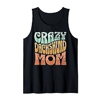 Funny Crazy Dachshund Mom Retro Vintage Top for Women Tank Top