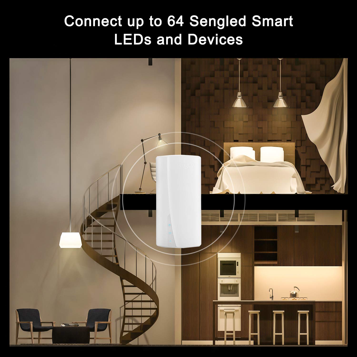 Sengled Smart Home Hub Z01-hub, Used Zigbee Smart Products Smart Bulbs, Compatible with Alexa, Google Assistance, White, 1 Pack.