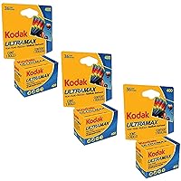 Kodak Ultramax 400 Color Print Film 36 Exp. 35mm DX 400 135-36 (108 Pics) (Pack of 3), Basic Kodak Ultramax 400 Color Print Film 36 Exp. 35mm DX 400 135-36 (108 Pics) (Pack of 3), Basic