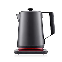 SAKI Luna 1.75L Electric Kettle - Plastic-Free & All Stainless Steel, Ultra-Fast 1500W Boil, Precise Temp Control & Live Display, 7 Temperature Presets, Non-Slip Handle, Mute Function - Space Gray