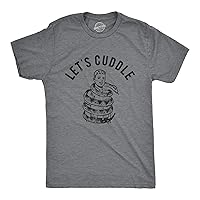 Mens Lets Cuddle T Shirt Funny Sarcastic Snake Graphic Valentines Day Tee for Guys